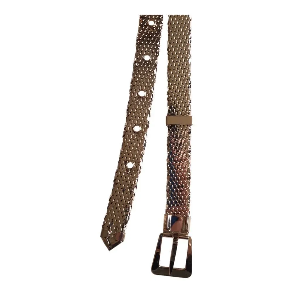 Whiting & Davis Metallic Gold Belt